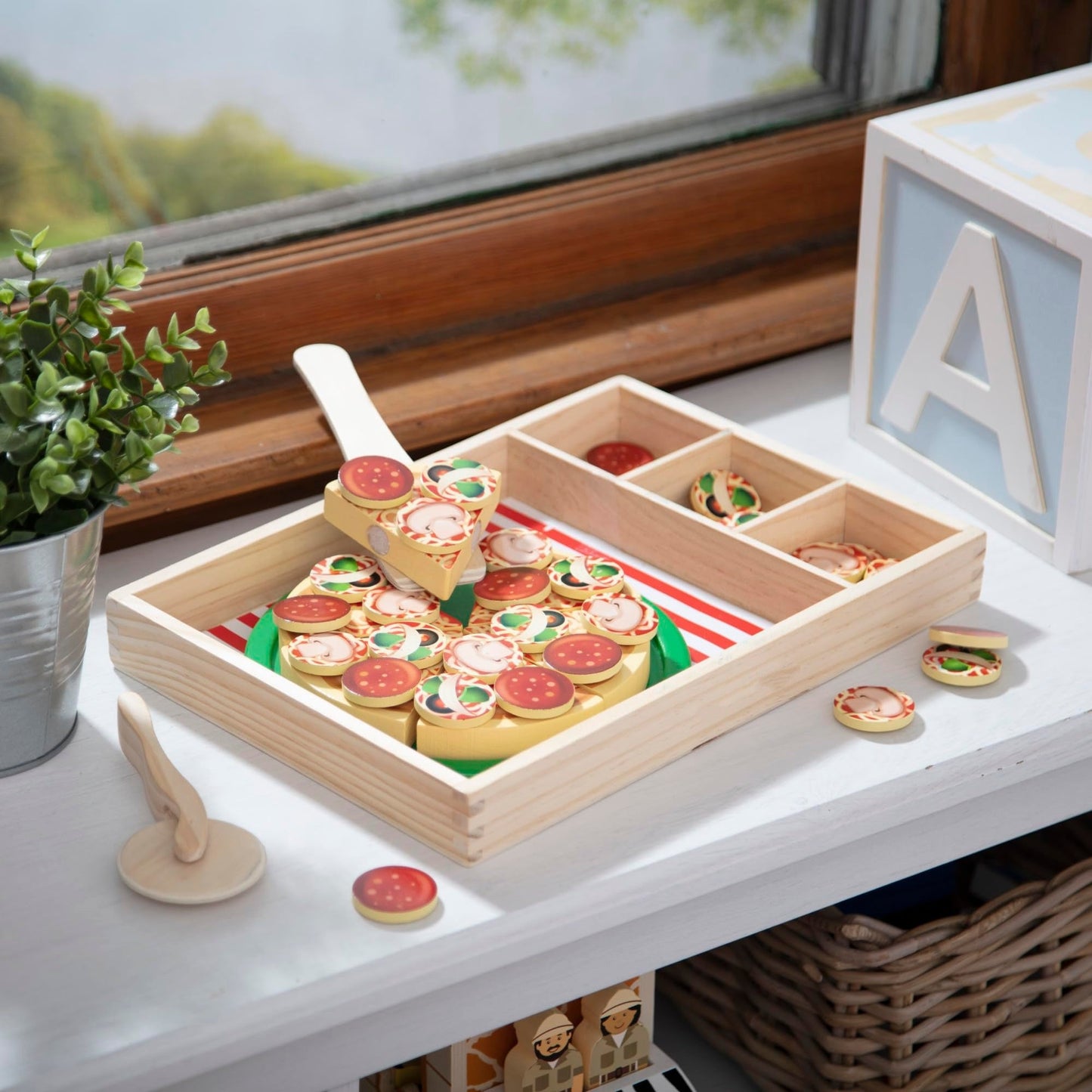 Wooden Pizza Play Set for kids and family play, image 9