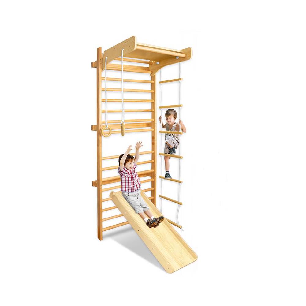 Sprossenwand Kids Wooden With Turnringen And Kletterleiter - Kletterger for kids and family play, image 9