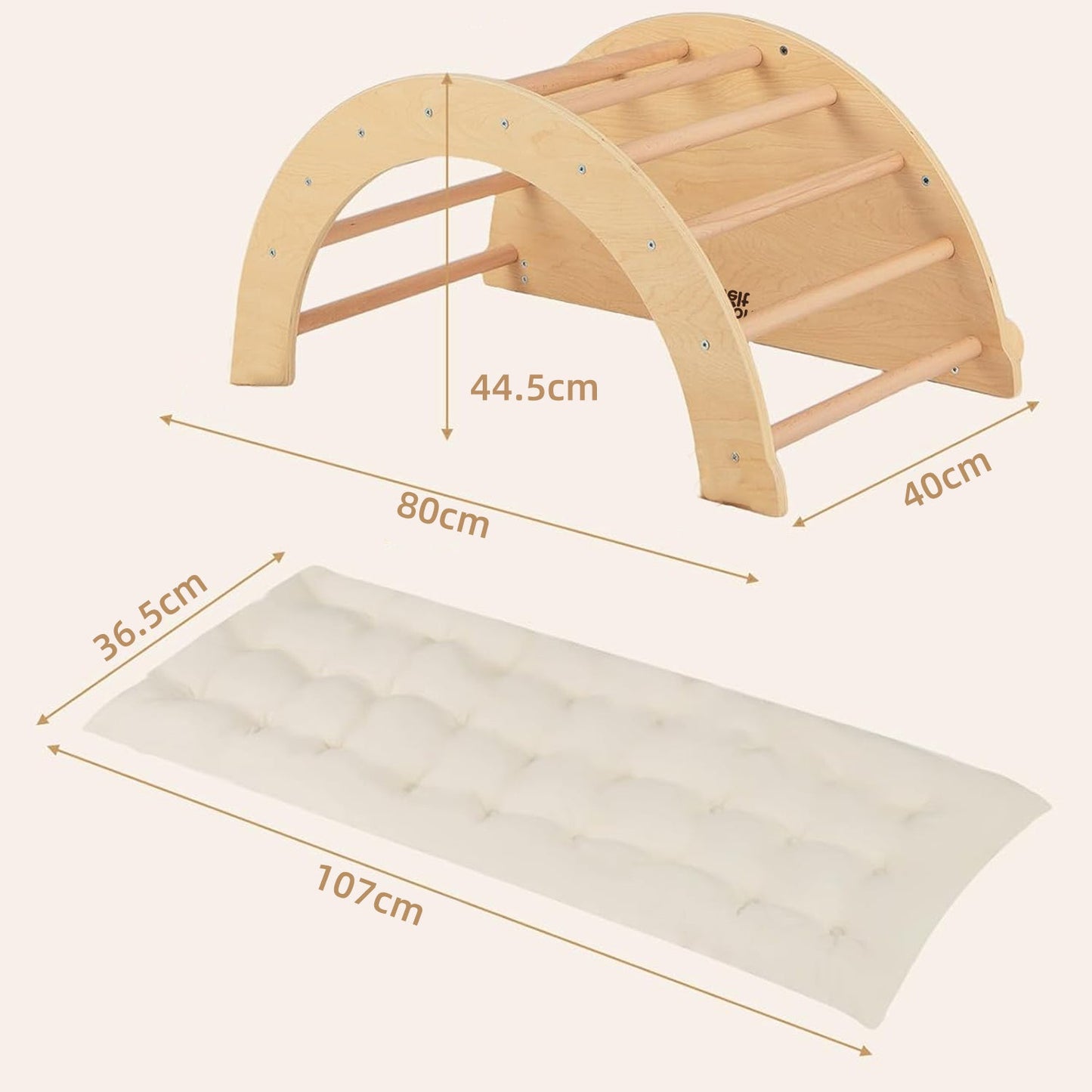 Kids climbing frame with cushion area for safe indoor play and relaxation