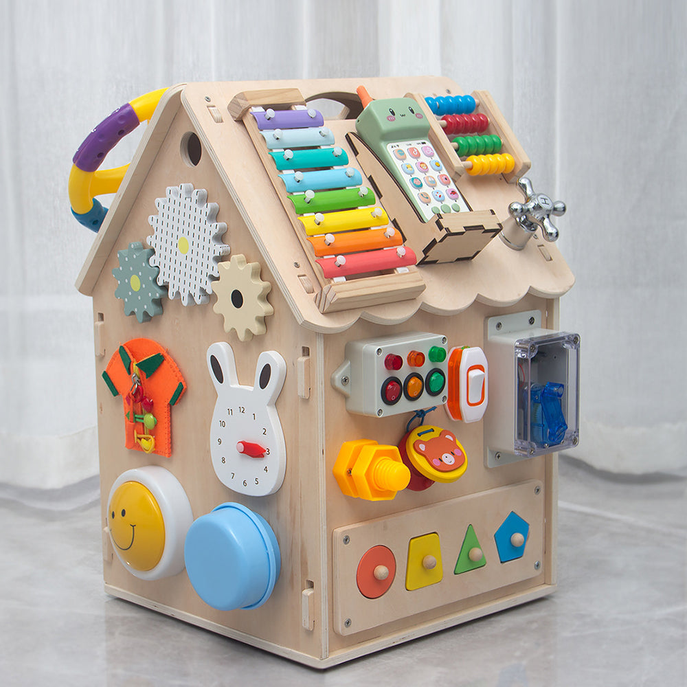 Wooden Busy House Activity Toy - with Xylophone for kids and family play, image 7