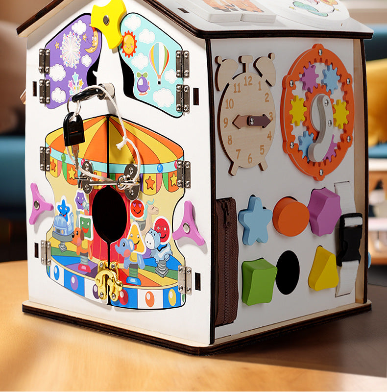 Large Wooden Busy House for kids and family play, image 18