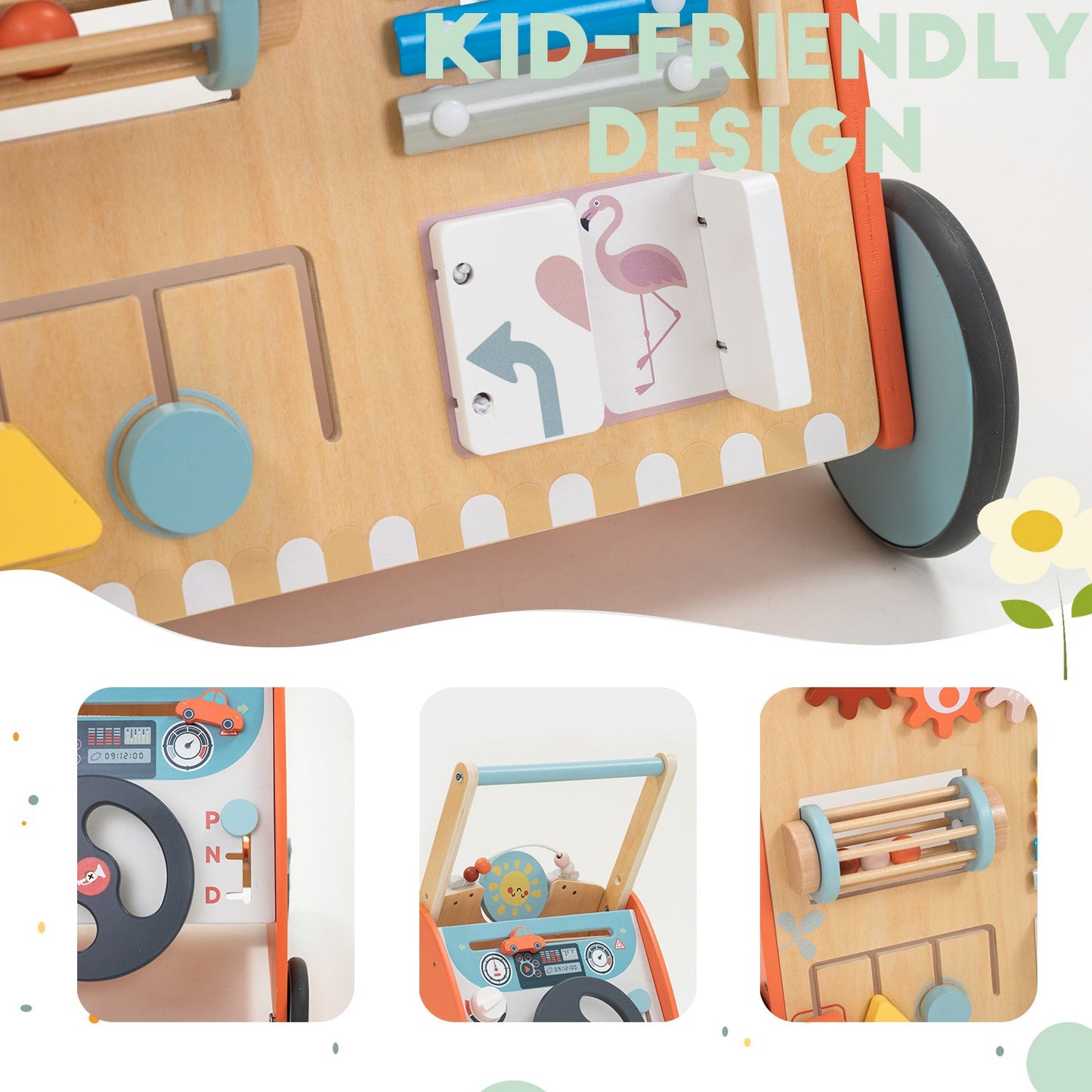 8-in-1 Kids Activity Table - Baby Walker for kids and family play, image 3