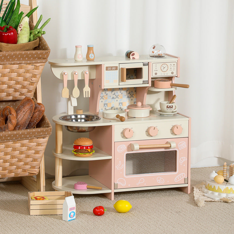 Compact Wooden Play Kitchen - with Coffee Maker for kids and family play, image 1