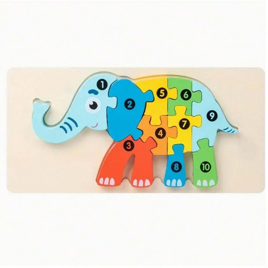 Wooden puzzle toy developing fine motor skills and hand eye coordination