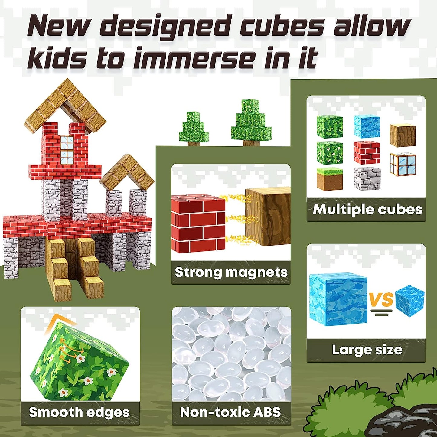Magnetic Building Blocks Set - Plus Set for kids and family play, image 7