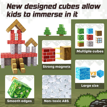 Magnetic Building Blocks Set - Plus Set for kids and family play, image 7