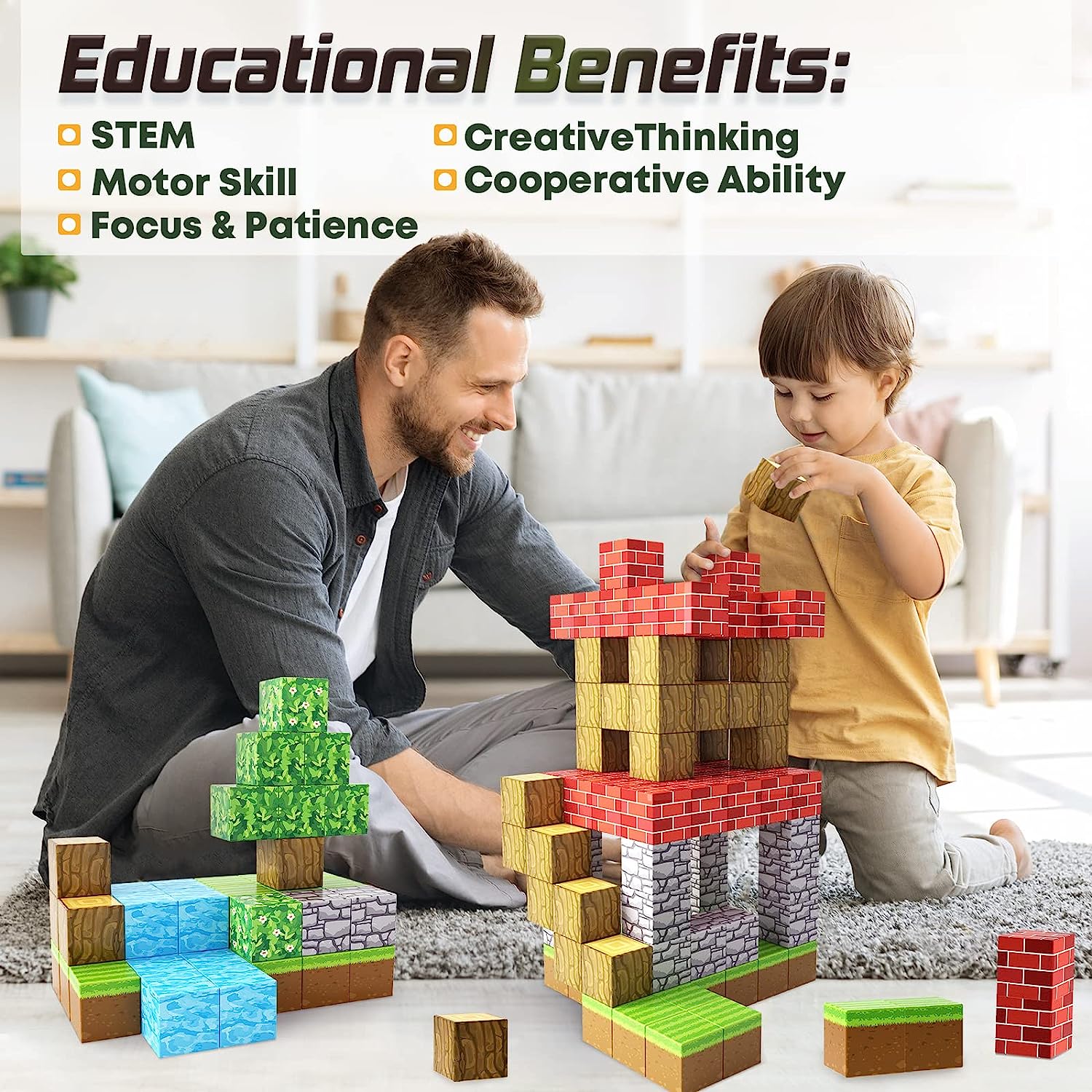Magnetic Building Blocks Set - Plus Set for kids and family play, image 5