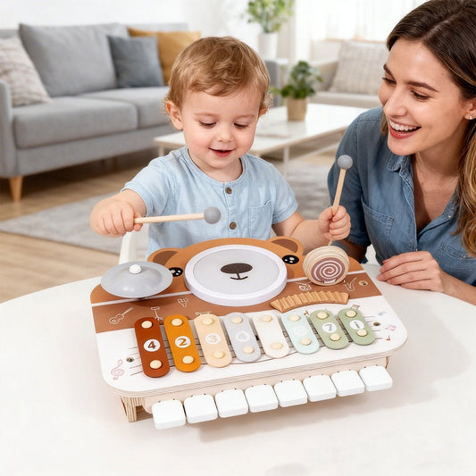 6-in-1 Wooden Music Activity Toy - Activity Set for kids and family play, image 1