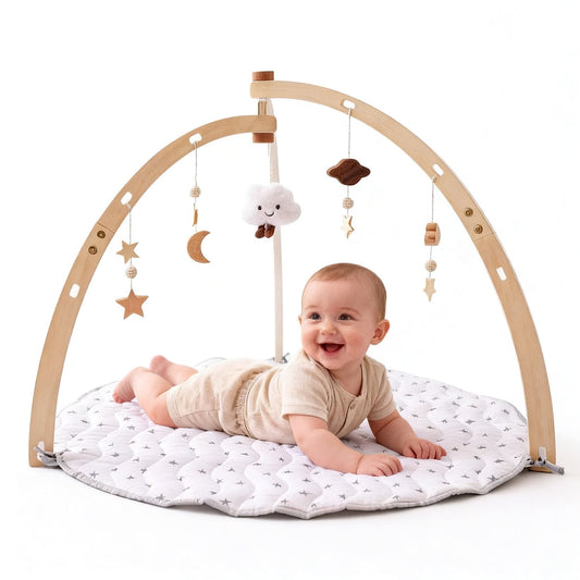 Wooden Baby Gym - with Play Mat for kids and family play, image 1