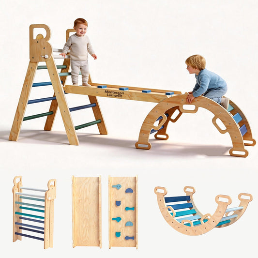 Foldable Wooden Climbing Triangle for kids and family play, image 1