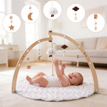 Wooden Baby Gym - with Play Mat for kids and family play, image 2
