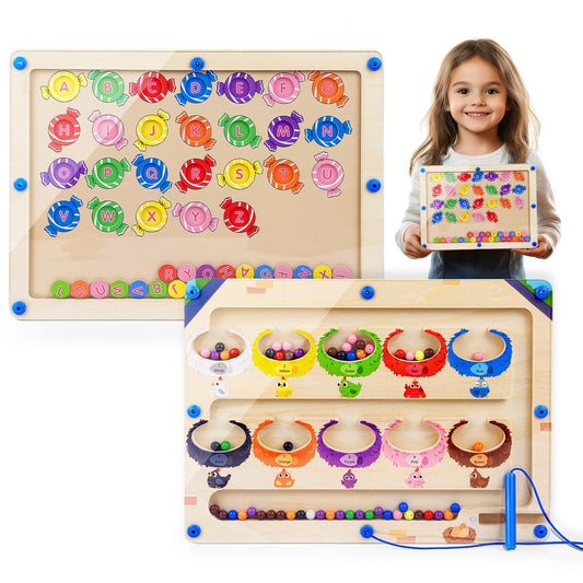 Magnetic Wooden Maze Toy for kids and family play, image 1