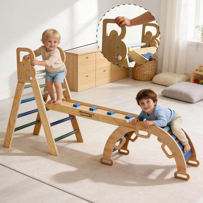 Foldable Wooden Climbing Triangle for kids and family play, image 2