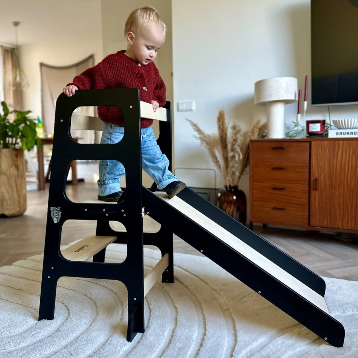3-in-1 Convertible Learning Tower - With Slide for kids and family play, image 3