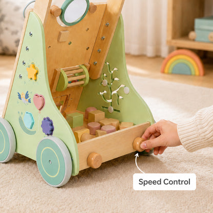 Montessori-inspired baby walker activity center for hands-on toddler play
