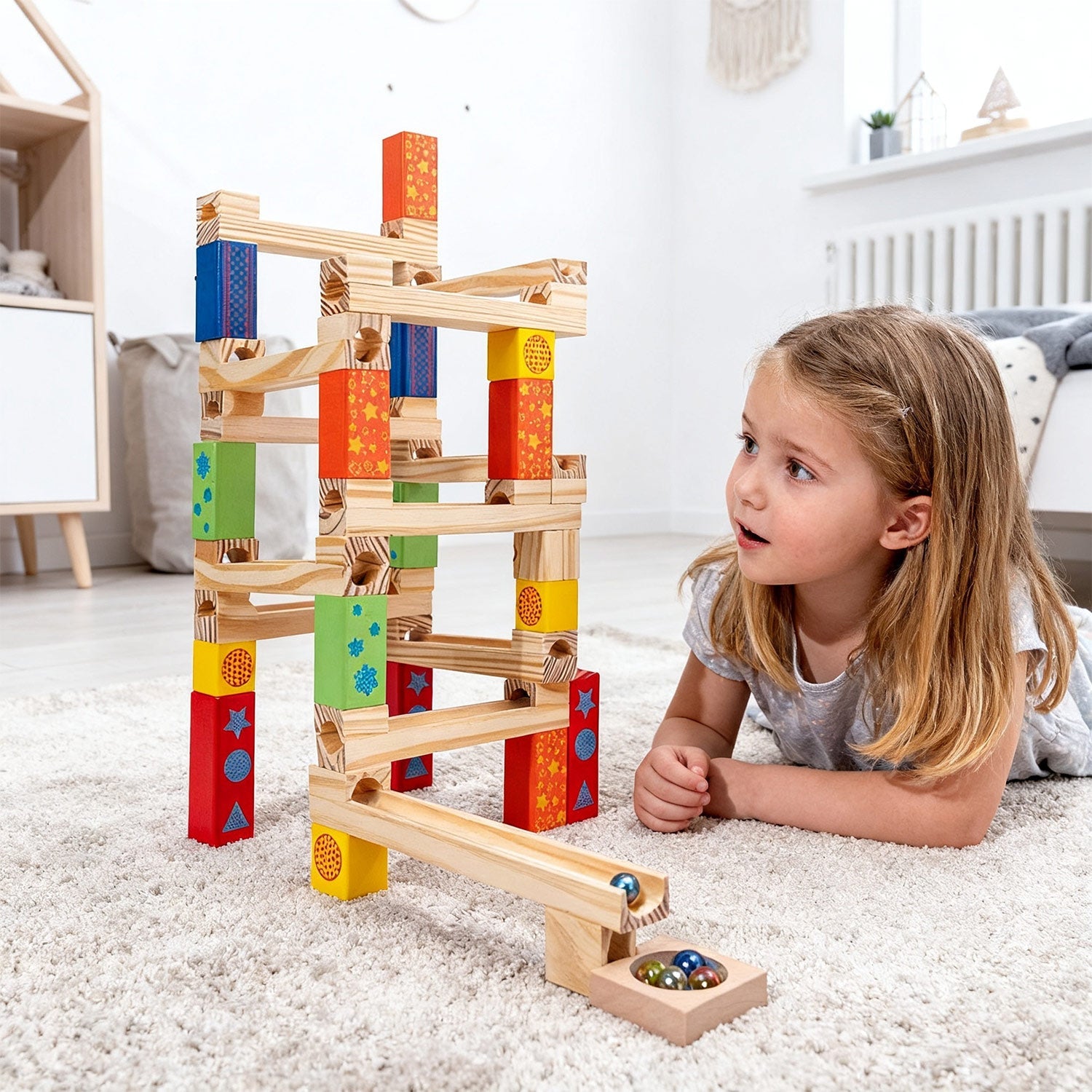Marble Run Building Set - 52 Pieces for kids and family play, image 3