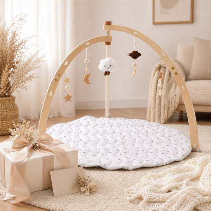 Wooden Baby Gym - with Play Mat for kids and family play, image 4