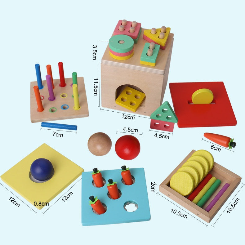 5-in-1 Wooden Activity Cube for kids and family play, image 7