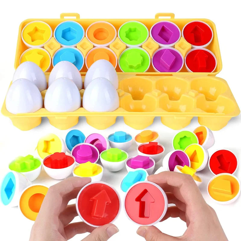 Wooden Egg Matching Toy for kids and family play, image 4