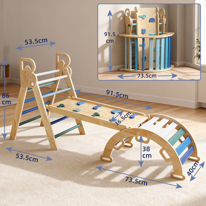 Foldable Wooden Climbing Triangle for kids and family play, image 6