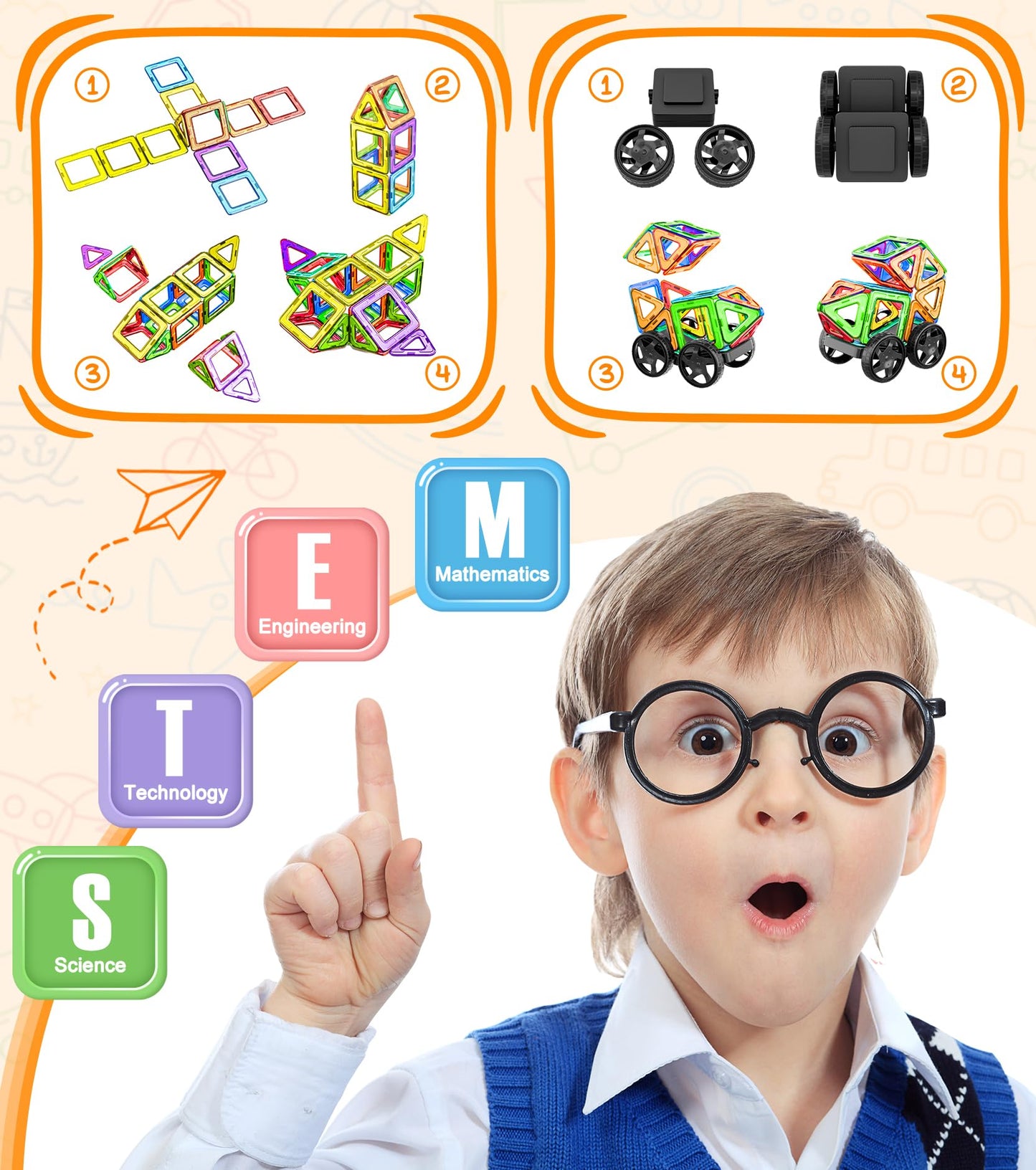 72 piece magnetic building blocks STEM toy for children