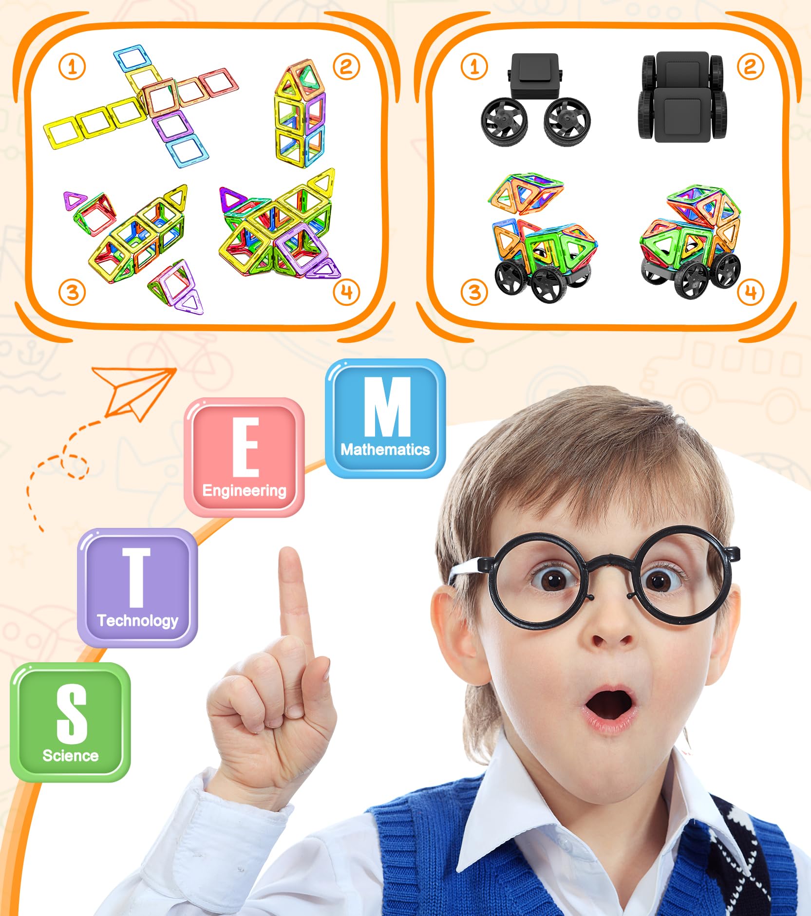 72 piece magnetic building blocks STEM toy for children