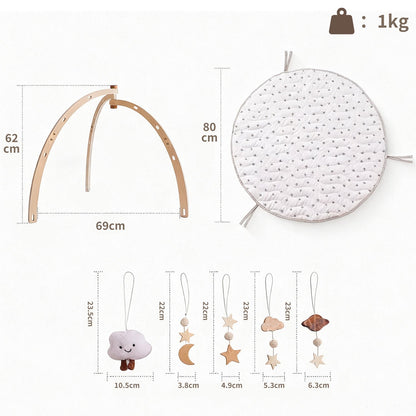Wooden Baby Gym - with Play Mat for kids and family play, image 7