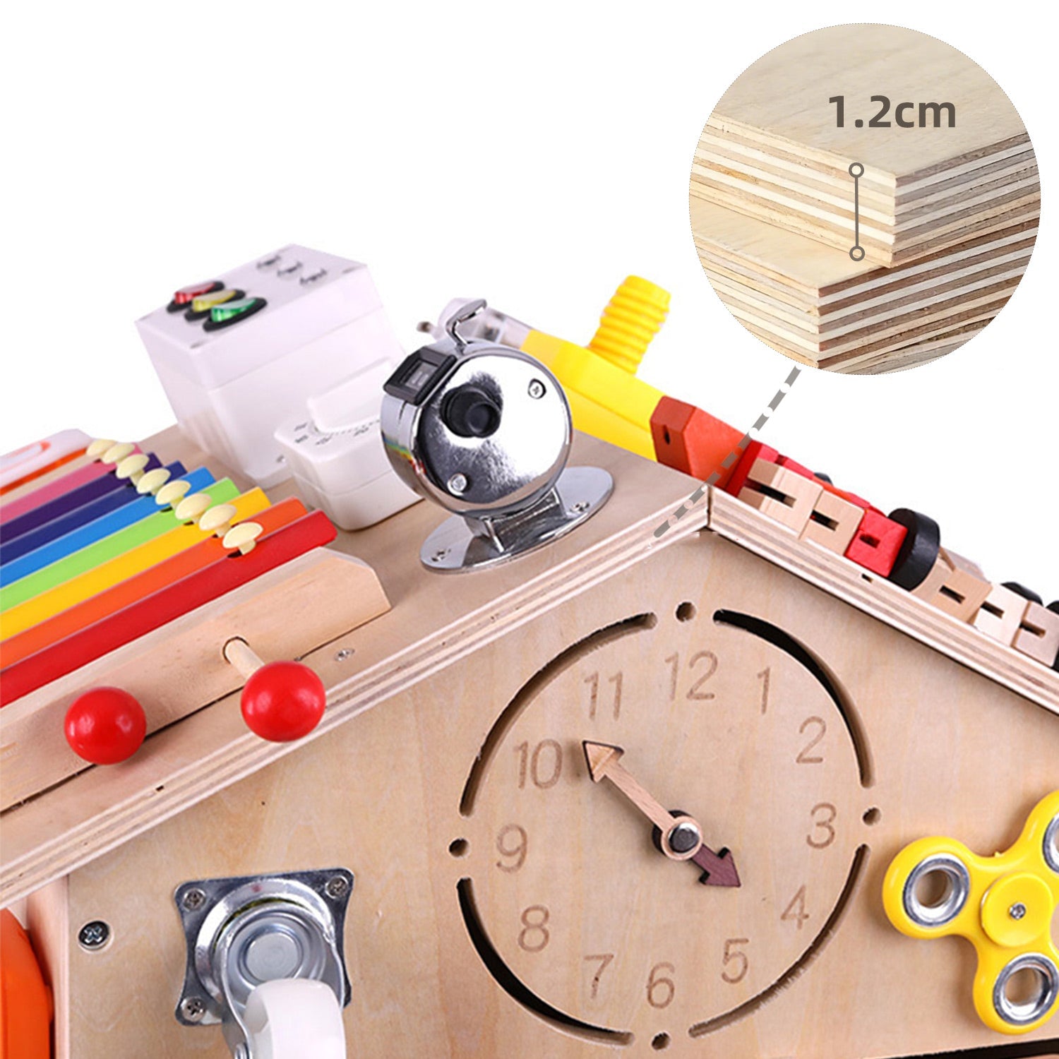 Wooden Busy House Activity Toy - with Wheels for kids and family play, image 8