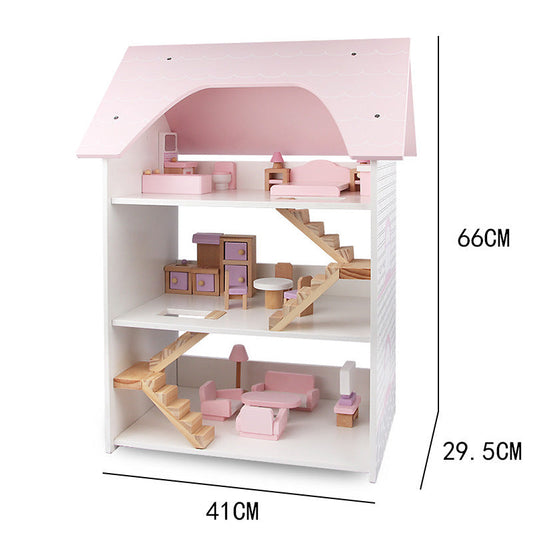 Wooden Dollhouse for kids and family play, image 1