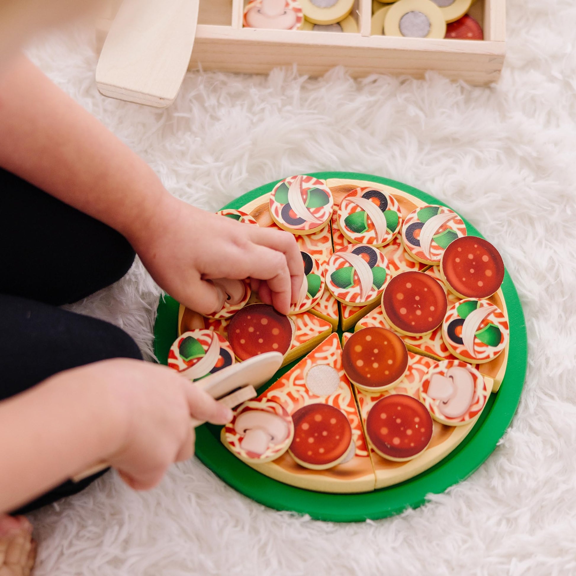 Wooden Pizza Play Set for kids and family play, image 7