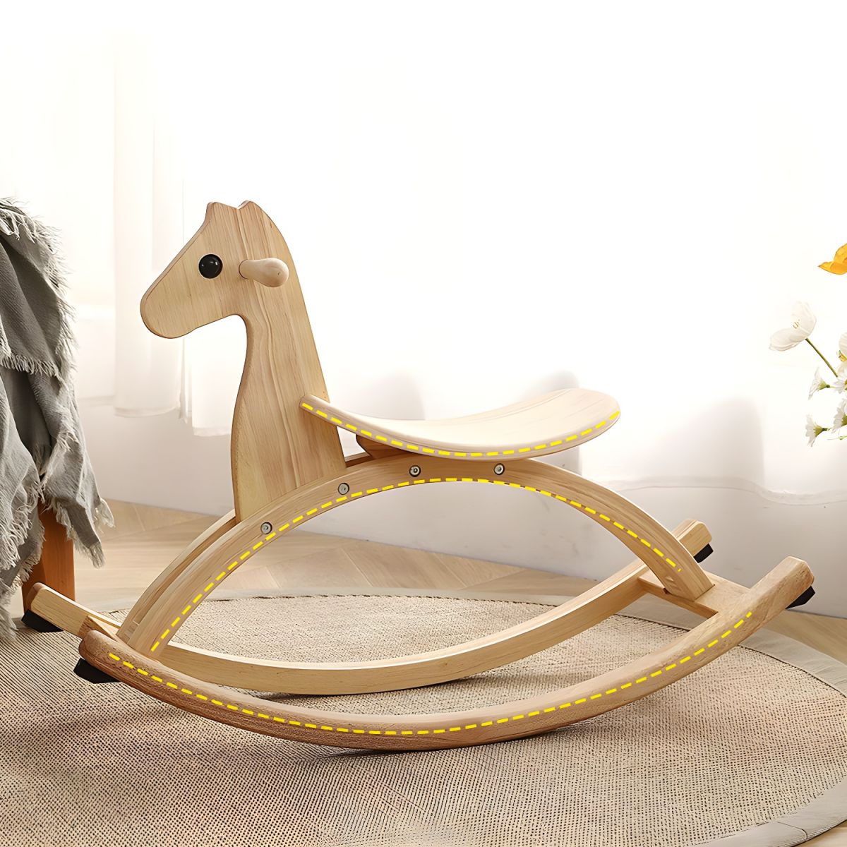 Wooden Rocking Horse for kids and family play, image 8