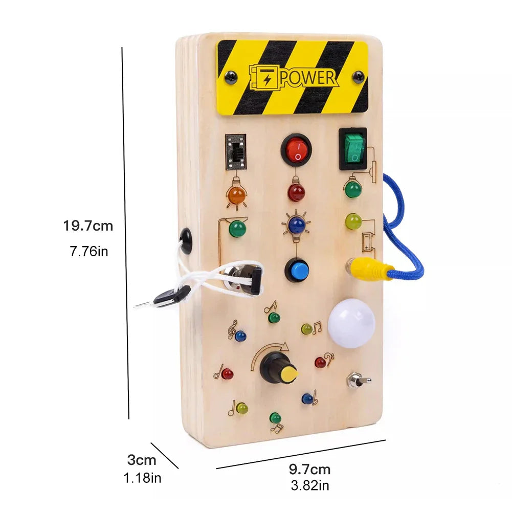 Wooden Busy Board Switch Panel for kids and family play, image 6