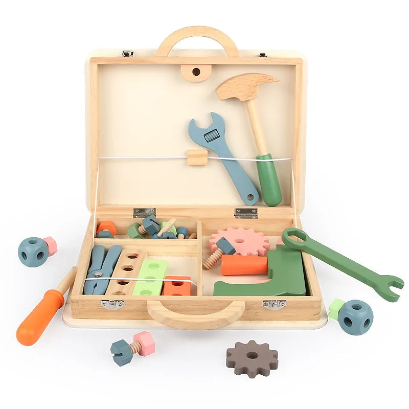 Classic Wooden Tool Box for kids and family play, image 2