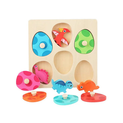 Wooden Egg Matching Toy - Dinosaur Theme for kids and family play, image 1