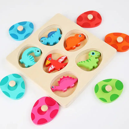 Wooden Egg Matching Toy - Dinosaur Theme for kids and family play, image 2