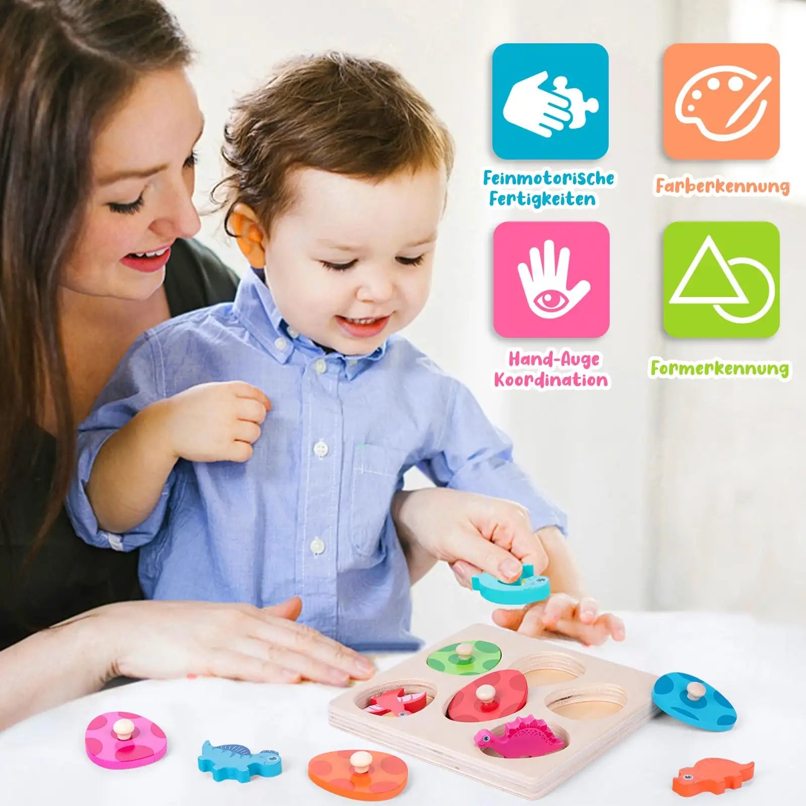 Wooden Egg Matching Toy - Dinosaur Theme for kids and family play, image 4