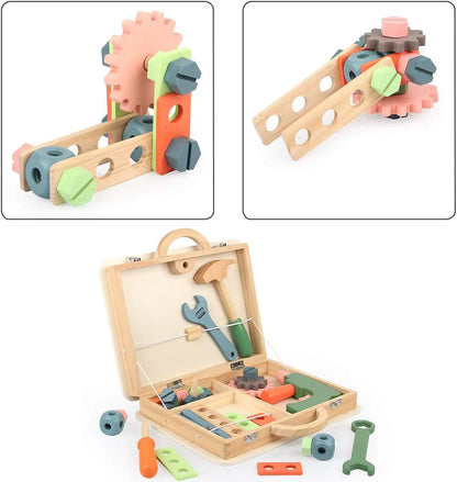 Classic Wooden Tool Box for kids and family play, image 3