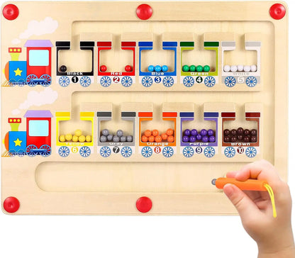 Natural wood Montessori learning toy with smooth child friendly design