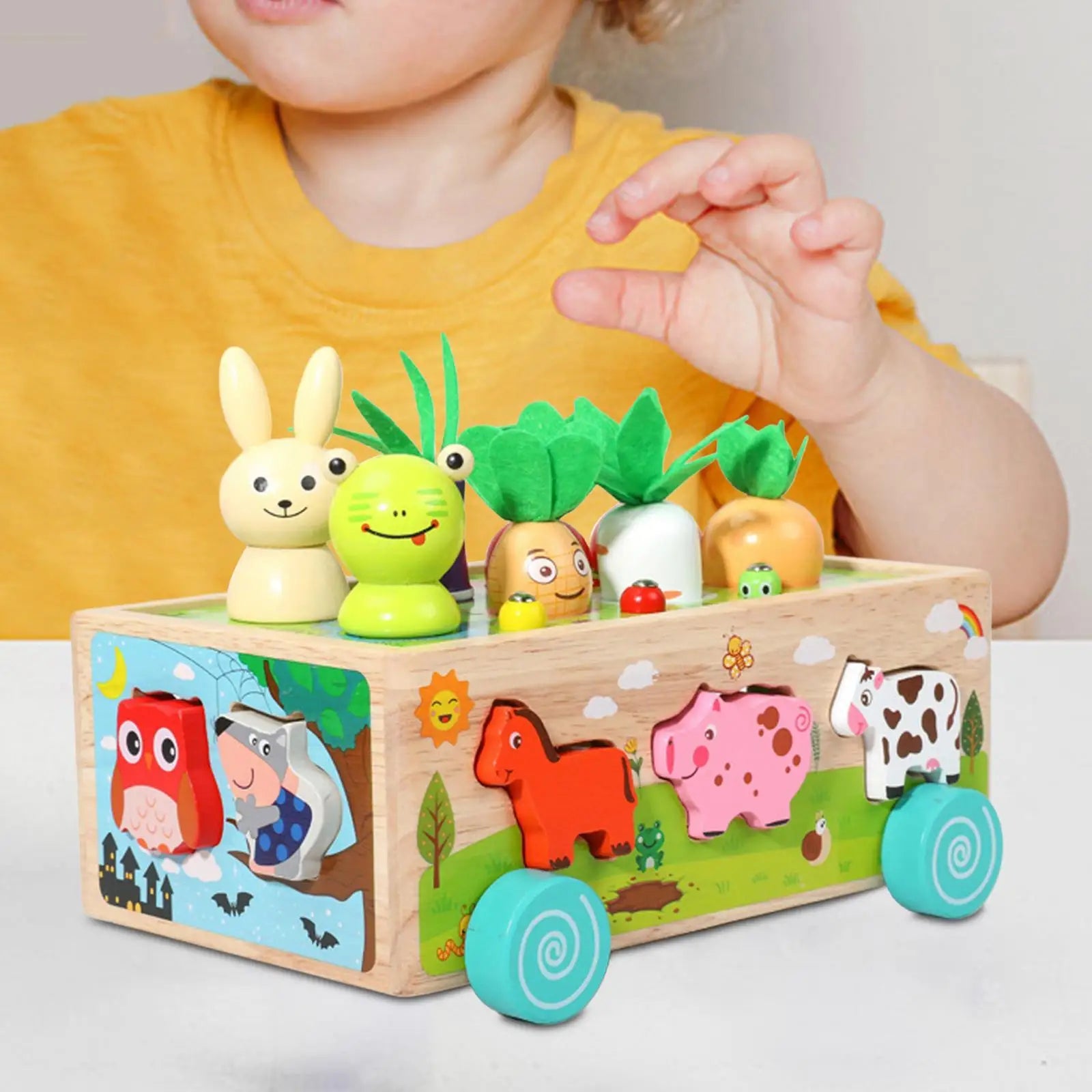 Wooden Carrot Sorting Toy for kids and family play, image 5
