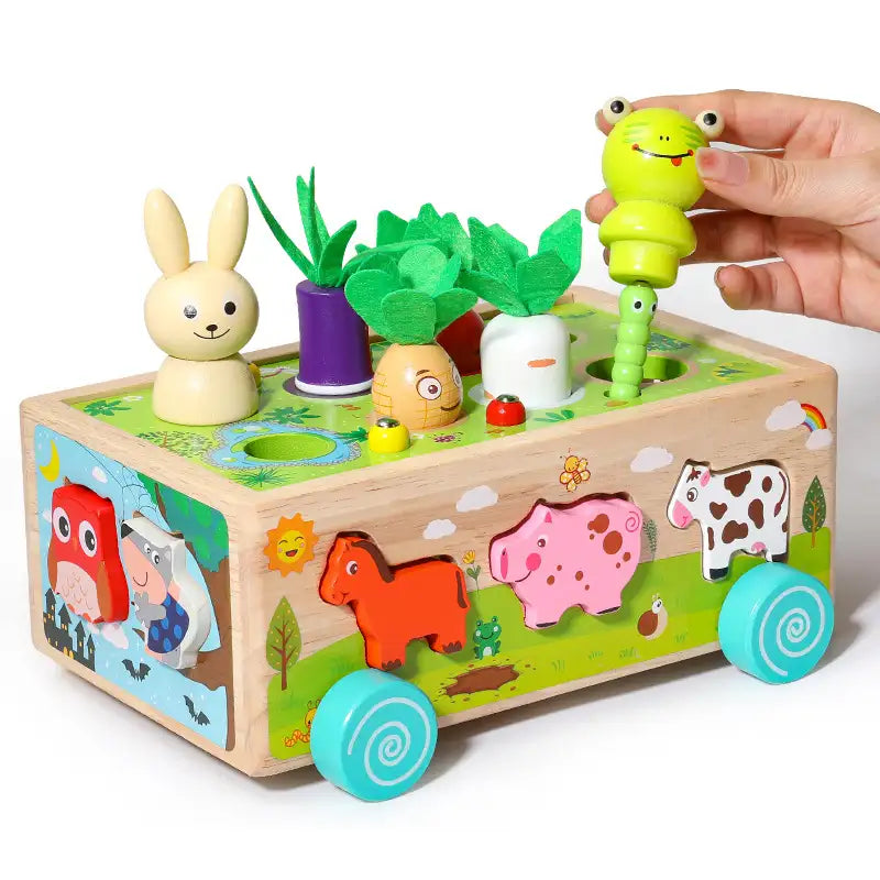 Wooden Carrot Sorting Toy for kids and family play, image 2