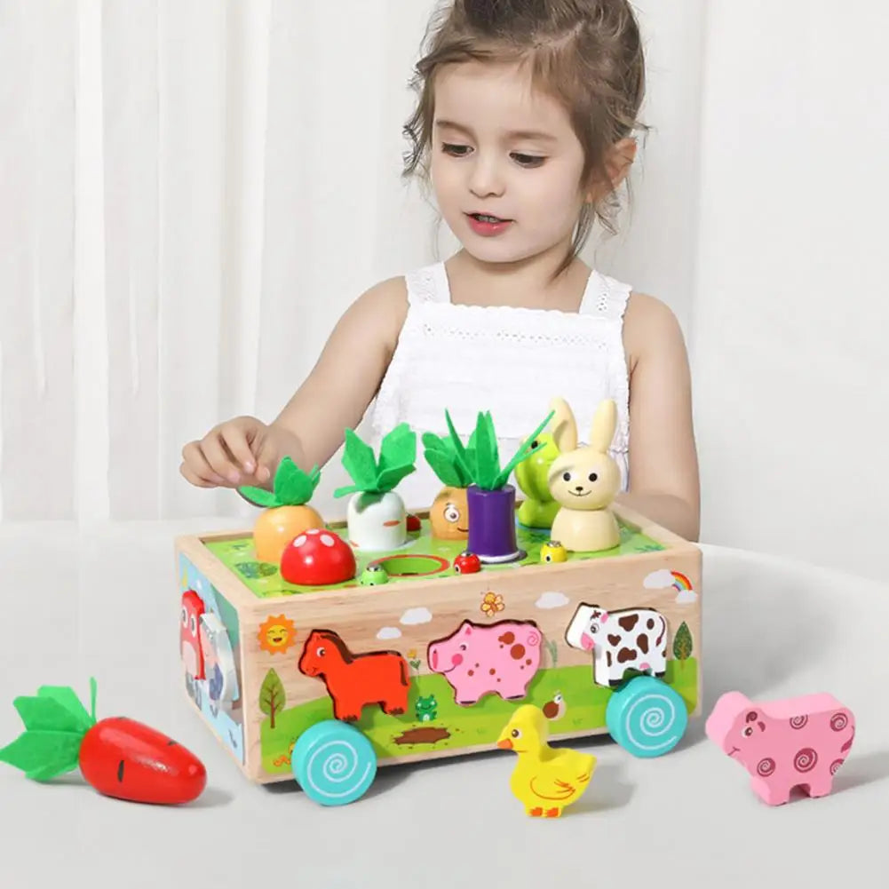 Wooden Carrot Sorting Toy for kids and family play, image 4