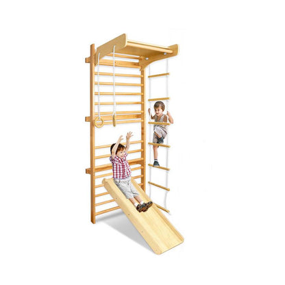Sprossenwand Kids Wooden With Turnringen And Kletterleiter - Kletterger for kids and family play, image 9