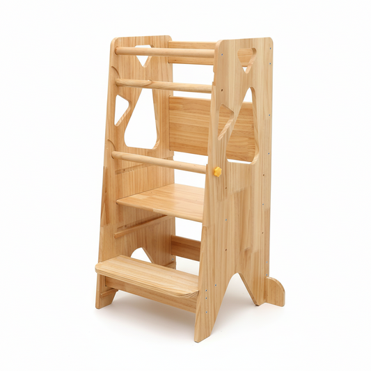 Wooden Learning Tower - Natural Wood for kids and family play, image 1