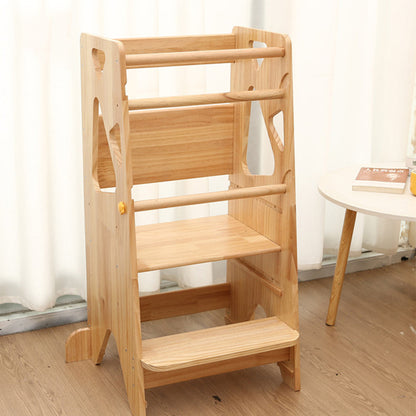Wooden Learning Tower - Natural Wood for kids and family play, image 3