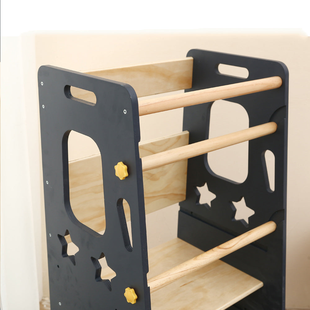 Classic Solid Wood Learning Tower - Gray for kids and family play, image 11