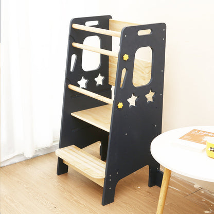 Classic Solid Wood Learning Tower - Gray for kids and family play, image 14
