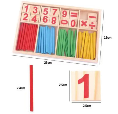 Wooden Math Learning Toy - Starter Set for kids and family play, image 3