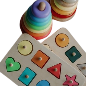 Wooden Color Sorting Toy - Compact Set for kids and family play, image 1