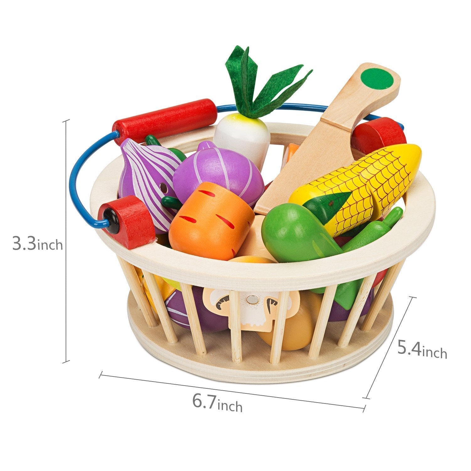 Compact Wooden Play Food Set for kids and family play, image 4