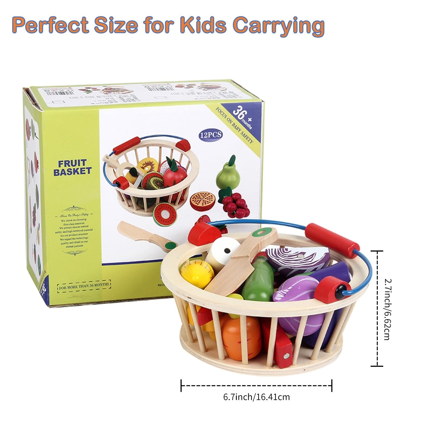 Compact Wooden Play Food Set for kids and family play, image 6